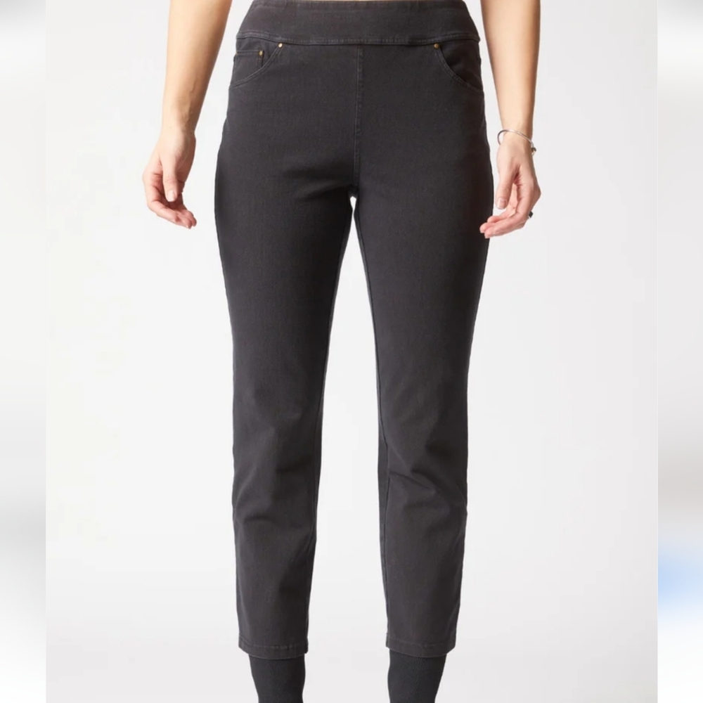 Habitat XL high-waisted wide-waistbandpull-on soft knit Capri pants black